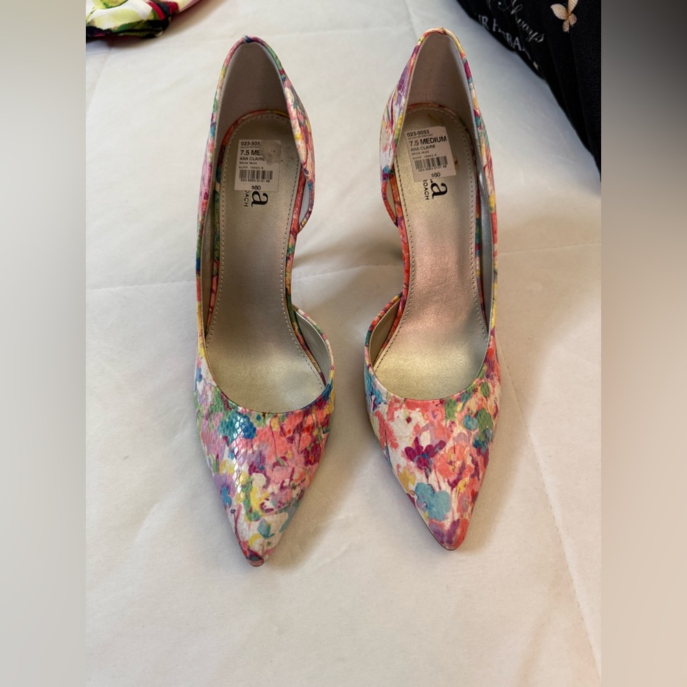 A.N.A  CLAIRE  Colorful Floral Women's Heels
